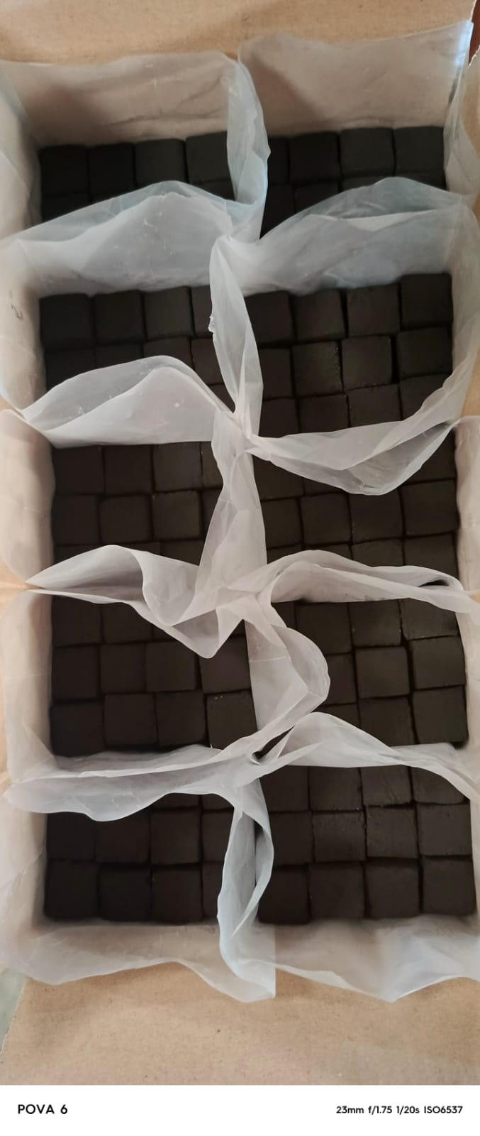 Arranged Charcoal Batch Rows